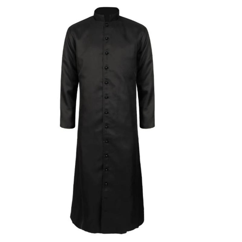 Description Picture 5 of itemRoman Black Priest Cassock Robe Belt Clergyman Vestments Medieval Ritual Robe Wizard Black Priest Robe Belt Waistsash Cosplay
