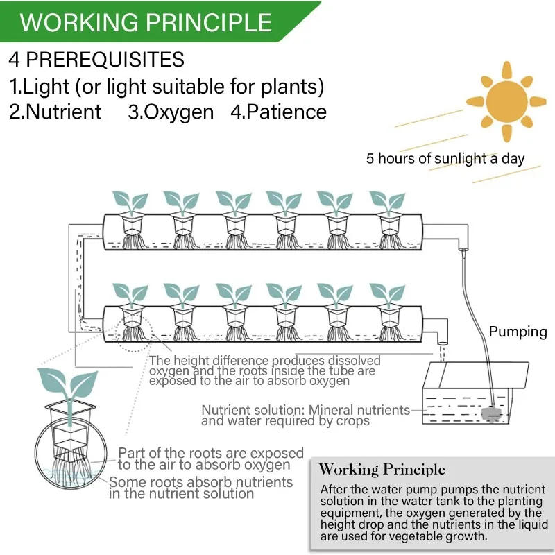 Description Picture 5 of itemHydroponics Growing System Kits 36 Sites Food PVC-Pipe Hydroponic Garden Soilless Cultivation Vegetables Planting Tools
