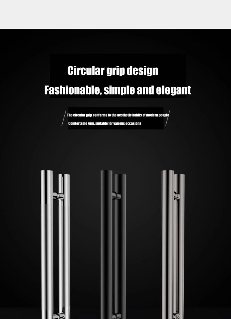 Description Picture 4 of itemGlass Door Handle Stainless Steel Rose Black Titanium With Or Without Frame KTV Door Handle And Sliding Wooden Door