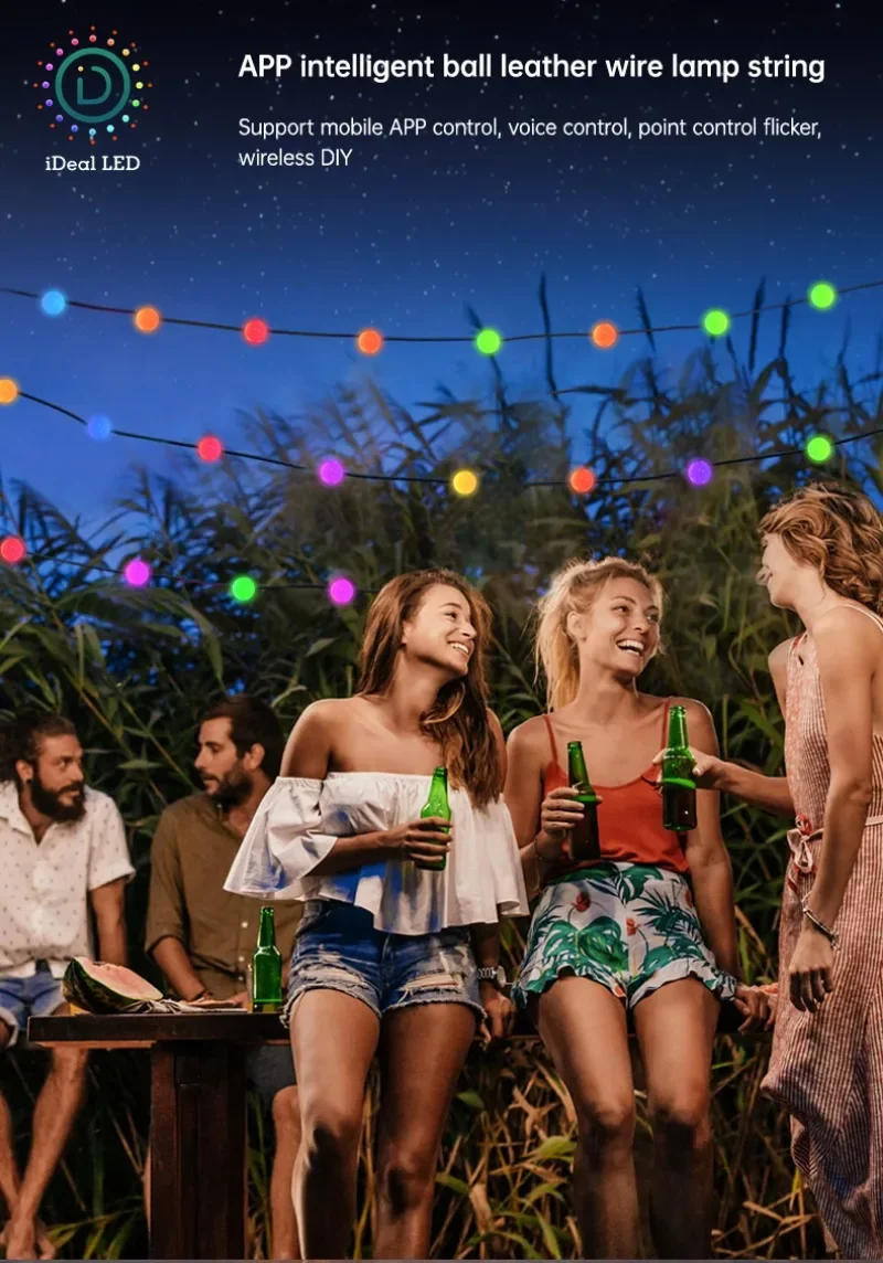 Description Picture 4 of itemLED Lighting Strings Fairy Waterproof Round Ball Lamp Bluetooth APP Remote Control 5V USB Music Controller Dream Color Christmas