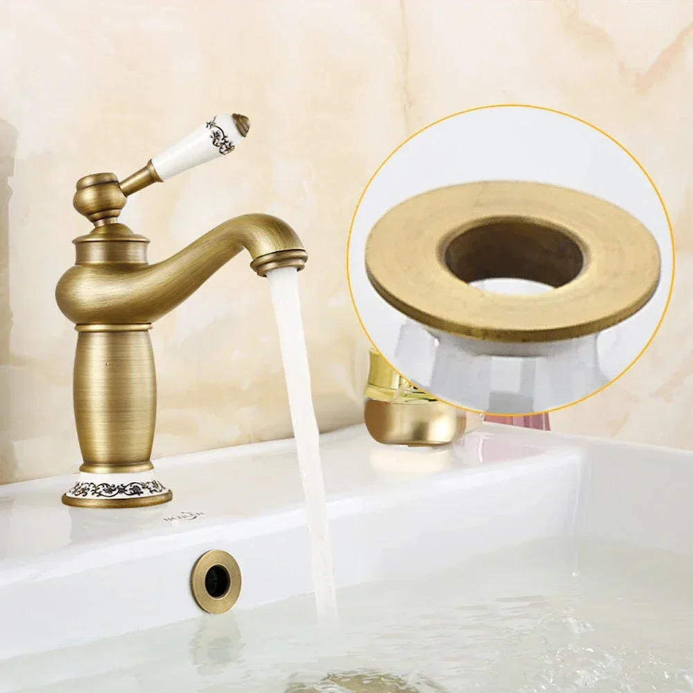 Description Picture 5 of itemBathroom Basin Faucet Sink Overflow Cover Brass Six-foot Ring Insert Replacement Hole Cover Cap Chrome Trim Bathroom Accessories