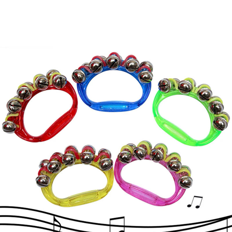 Description Picture 6 of itemHand Holding Colorful Paw Shaped Tambourine Plastic Percussion Tambourine Music Hand Bells For Musical Rhythm Instrument