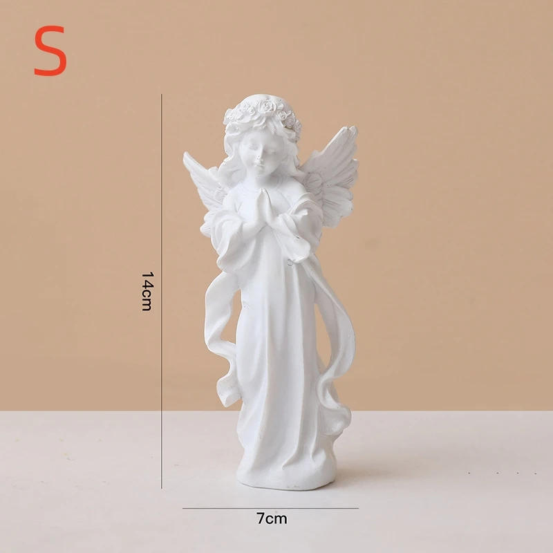 Description Picture 2 of itemLarge Size Praying Angel Resin Statues Desktop Art Figurine Decoration Home Office Cabinet Angel Decor Sculptures & Figurines