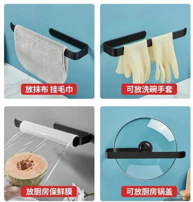 Description Picture 3 of itemStainless steel toilet paper roll holder No-drill bathroom Towel bar hooks hardware accessories