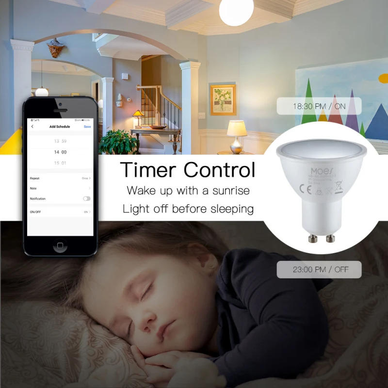 Description Picture 2 of itemSmart Light Bulb Tuya Zigbee/WIFI GU10/GU5.3/MR16 RGB Dimmable LED Lamp 5W Smart Life Spotlight Control Via Alexa Google Home
