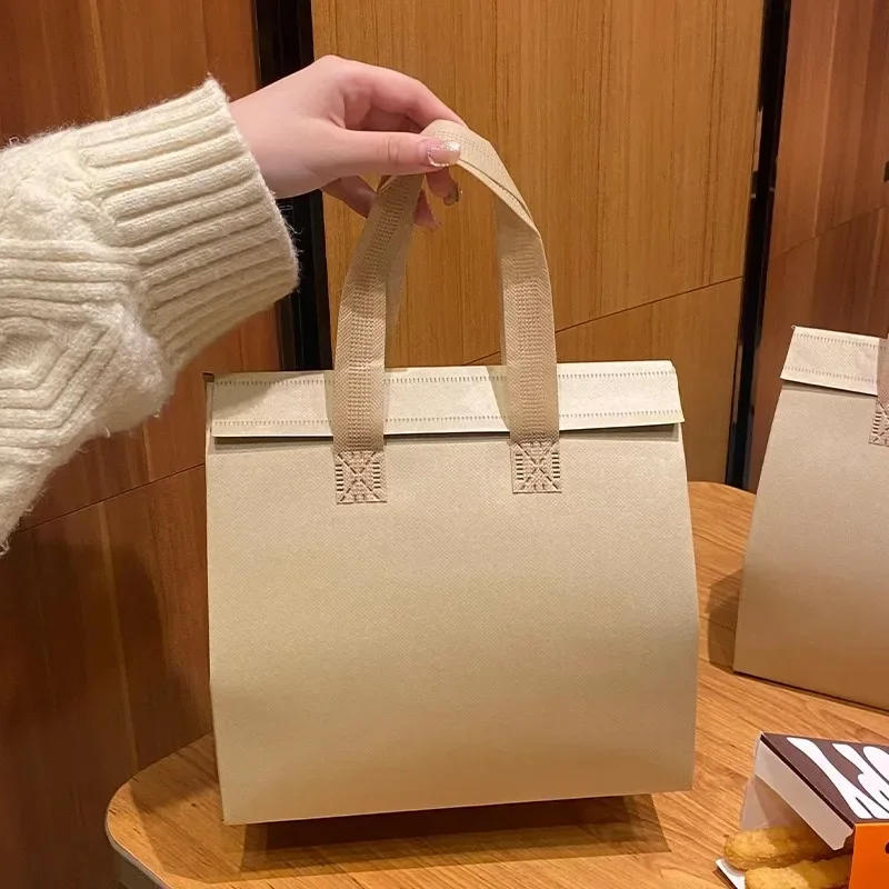 Description Picture 5 of item10pcs Thick Insulated Bags Disposable Takeaway Tote Bags Small Cakes Desserts Drinks Refrigerated and Fresh-keeping Storage Bags