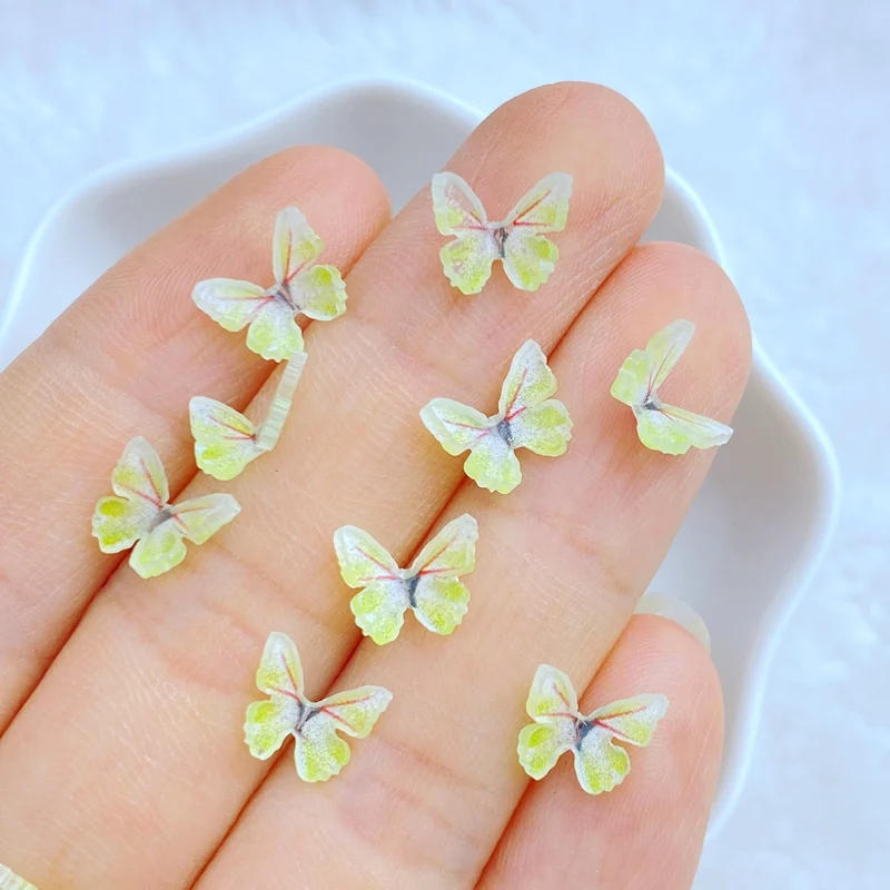 Description Picture 6 of item30Pcs New Cute Mini 7*9mm Butterfly Series Resin Figurine Flatback Ornament Jewelry Making Manicure Hairwear Accessories