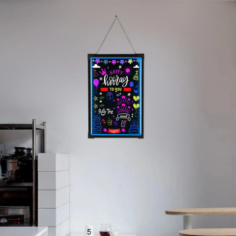 Description Picture 2 of itemIlluminated LED Billboard, Erasable Neon Effect Message Board, Hangable Signboard Menu Board with 8 Highlighters, Remote Control