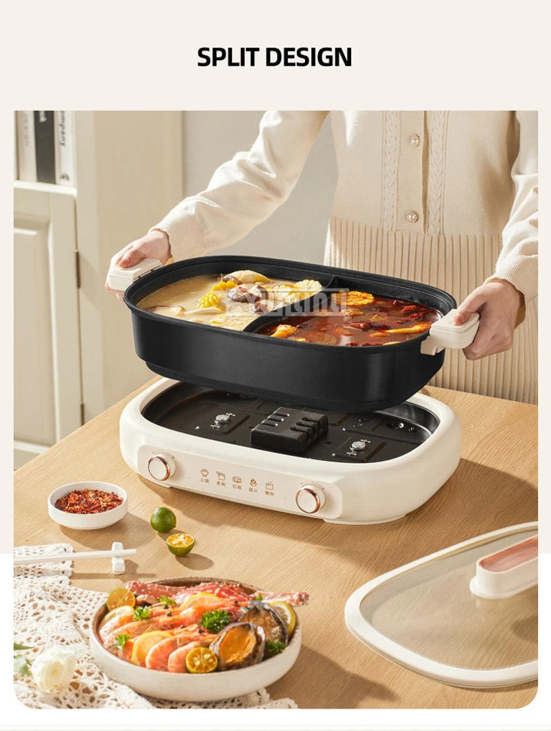 Description Picture 3 of itemElectric Multi Cooker Hot Pot Cooking Machine Household Temperature Control Electric Frying Pan Casserole Cuisine