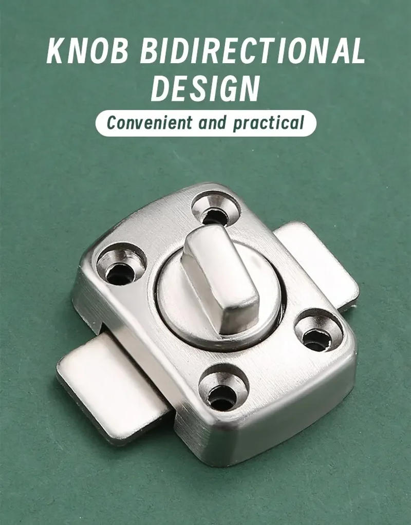 Description Picture 5 of itemHome Security Latch Rotate Bolt Latch Gate Latches Door Slide Lock Twist Rotating Barrel Lock For Bathroom Toilet Door Lock