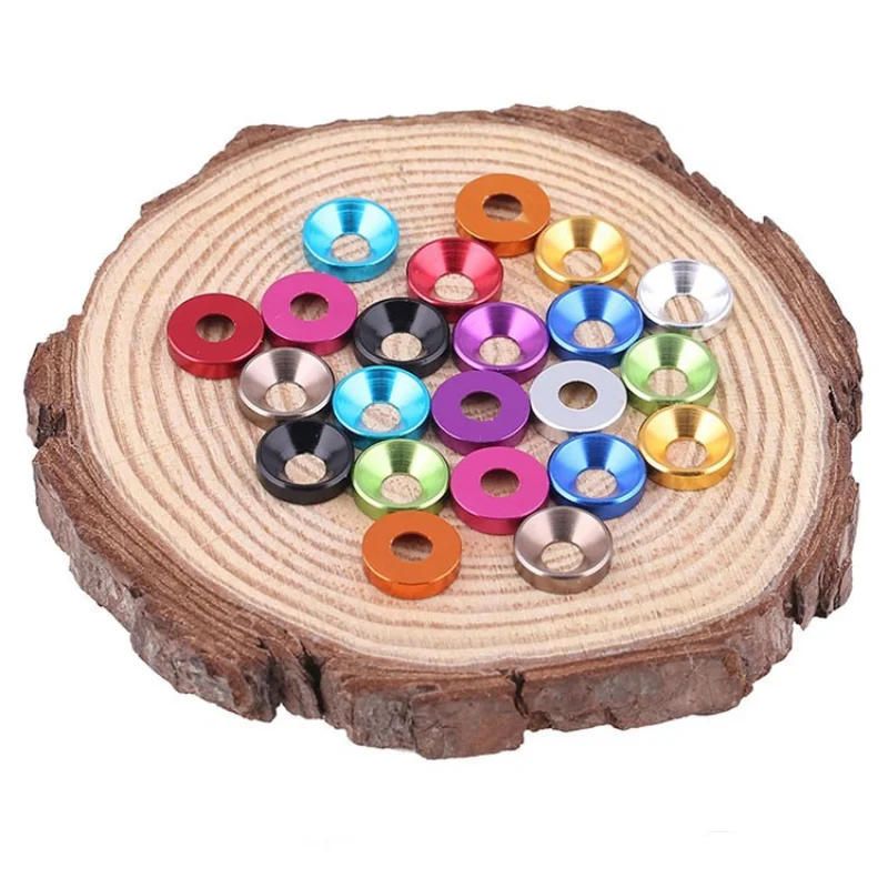 Description Picture 3 of item10pcs Aluminum Umbrella Countersunk Washer M2 M2.5 M3 M4 M5 Colourful Anodized Countersunk Head Bolt Washers Gasket