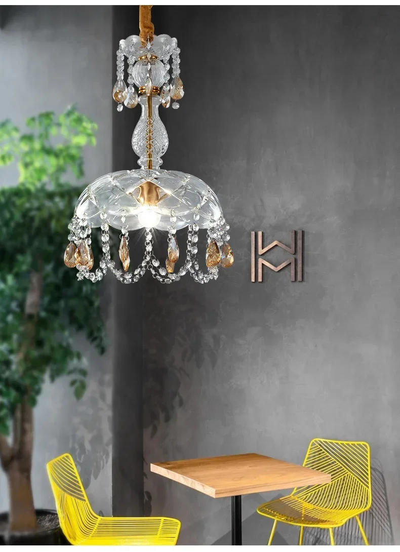 Description Picture 6 of itemRetro American Chandelier Indoor Luxury Decorative Crystal Porch Lighting Led Ceiling Lamp Bedroom Dining Room Hanging   люстра