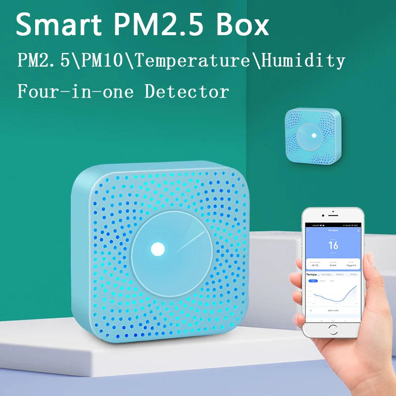 Description Picture 3 of itemWifi Smart Air Box Sensor PM2.5 PM10 Temperature Humidity Gas Detector Meter Tuya Smart Life App Control Home Automation Alarm