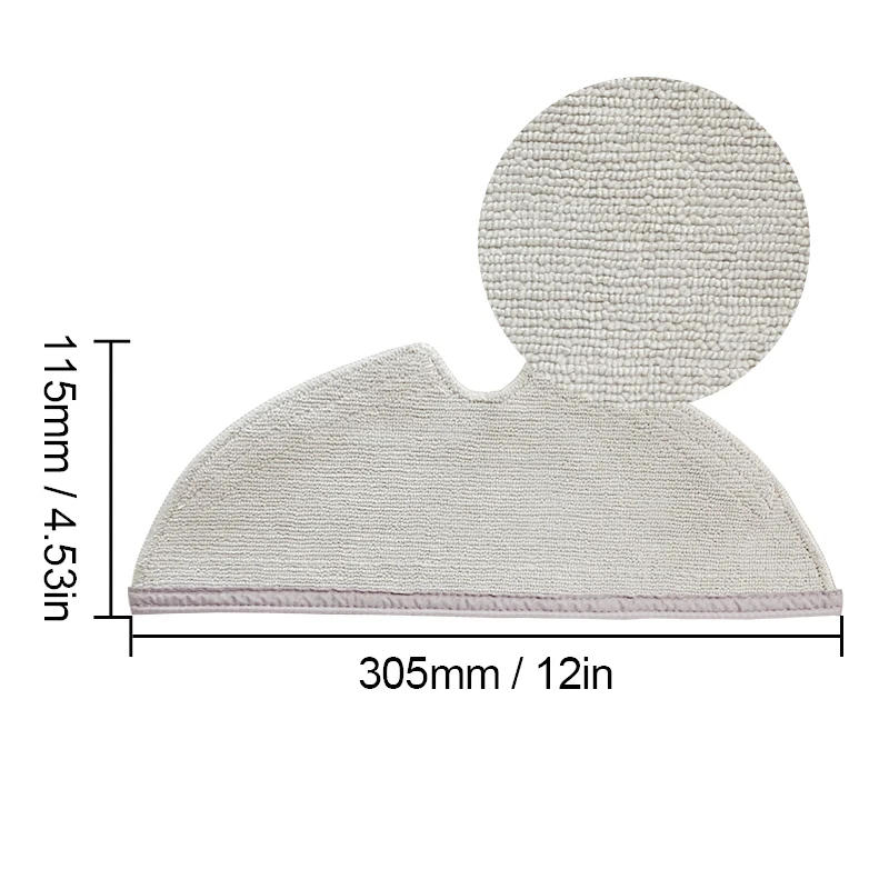 Description Picture 5 of itemfor Xiaomi Mijia 1S Roborock S5 S50 Max S6 MaxV S6 Pure E4 E5 Robot Vacuum Cleaner Accessories Mop Roller Side Brush Spare Parts