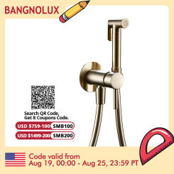 Brushed gold Brass Hand-held Wall-mounted Hybrid Hot And Cold Water With Stand Bathroom kitchen Toilet Faucet Bidet Sprayer