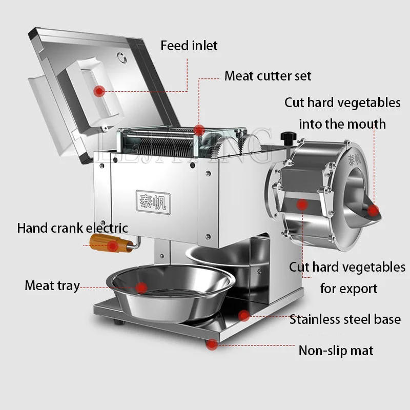 Description Picture 6 of itemElectric Meat Grinder Cutter Kitchen Chopper Electric Mincer Food Processors Vegetable Shredded Machine Automatic Meat Slicer
