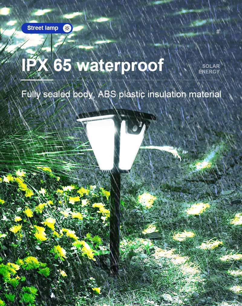 Description Picture 5 of item4000mAh Powerful Outdoor Solar Lights IP65 Waterproof Radar Sensor Solar Lamp 100LED Solar Lawn Light Garden Sunlight Wall Lamp