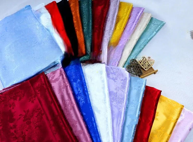 Description Picture 3 of itemHigh-grade Rose Jacquard Fabric Smooth By The Meter for Cheongsam Skirts Sewing Plain Flower Pattern Soft Needlework Cloth Drape