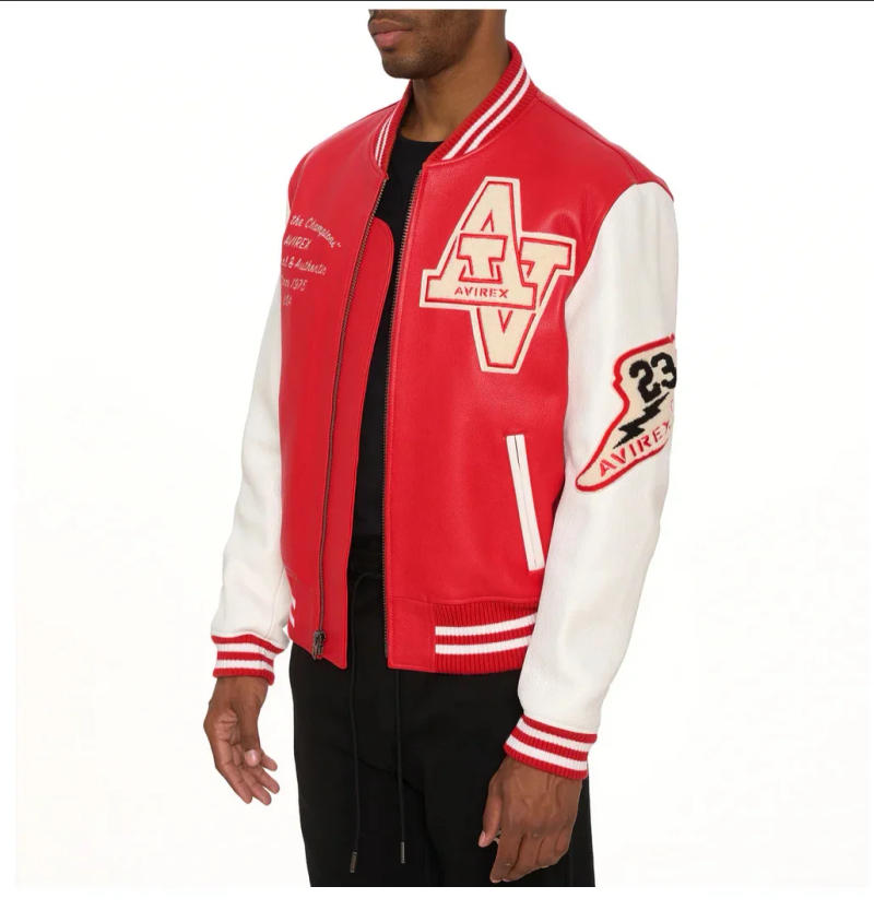 Description Picture 4 of itemReal Men's Leather Jacket with Embroidery thicken first layer cowhide leather Winter Classic Warm Baseball outfits Coat