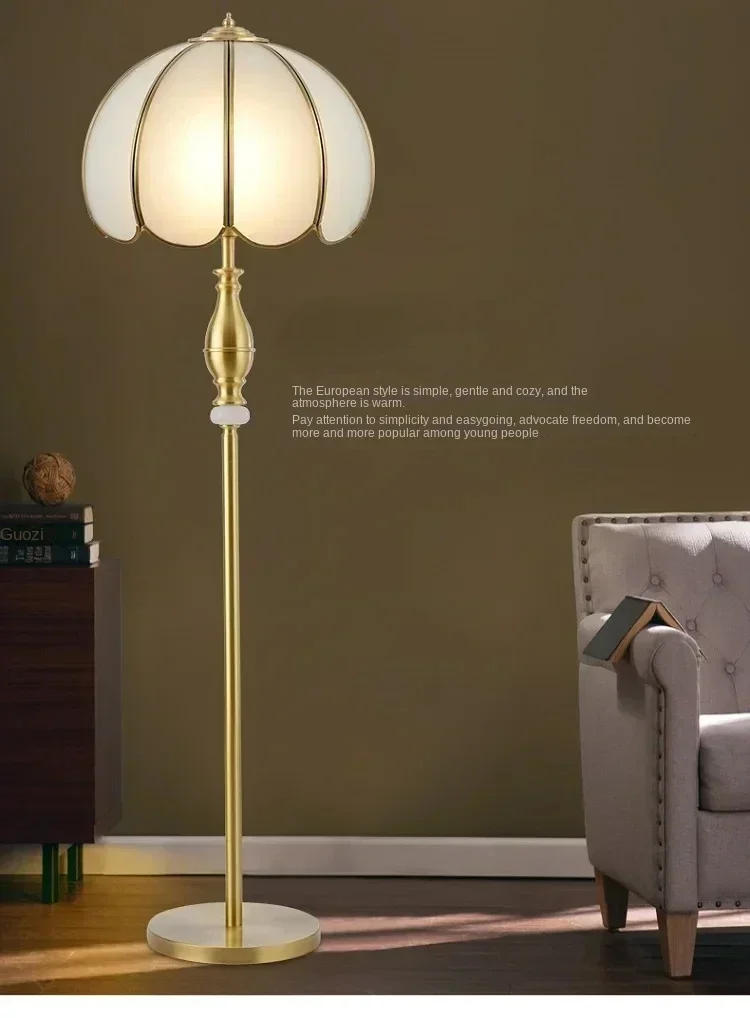 Description Picture 2 of itemEuropean Luxury Copper Floor Lamp Table  Bedroom Bedside European Table  Living Room Floor