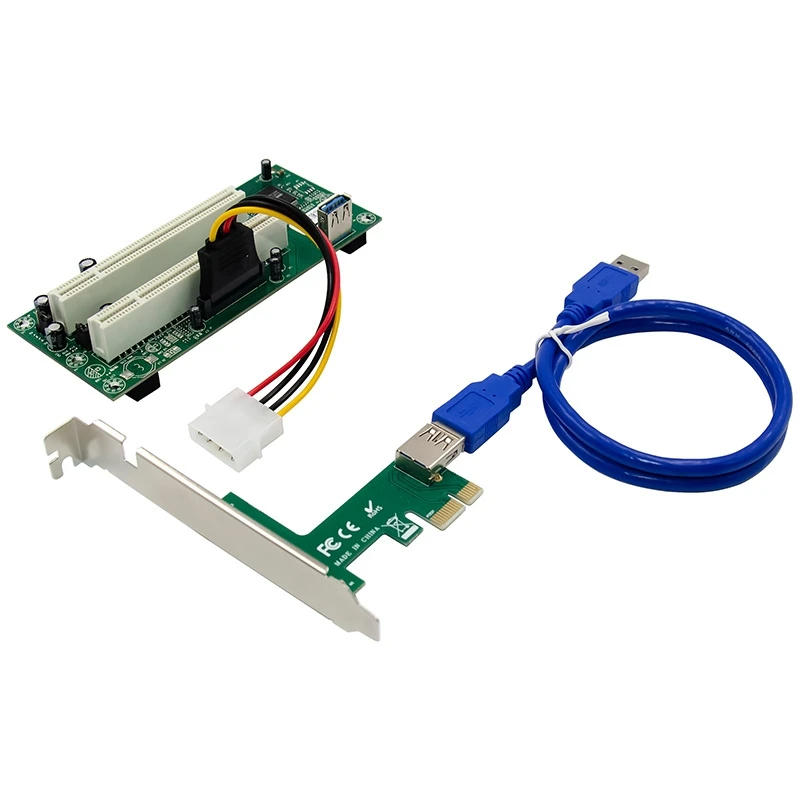 Description Picture 3 of itemPCI Express To Dual PCI Adapter Card Pcie X1 To Router Tow 2 PCI Slot Riser Card 2.5Gbps Support Window Linux
