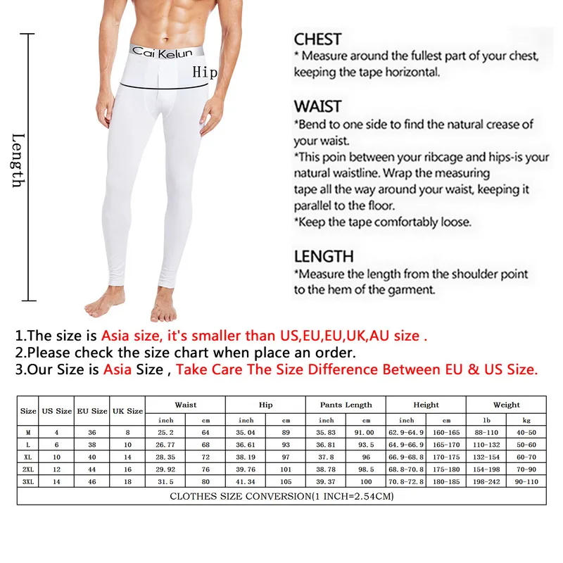 Description Picture 2 of itemMen Long Johns Thermal Skin-Friendly Underwear Winter Warm Long Pants Male Soft Elastic Large Size Leggings Comfortable Tights