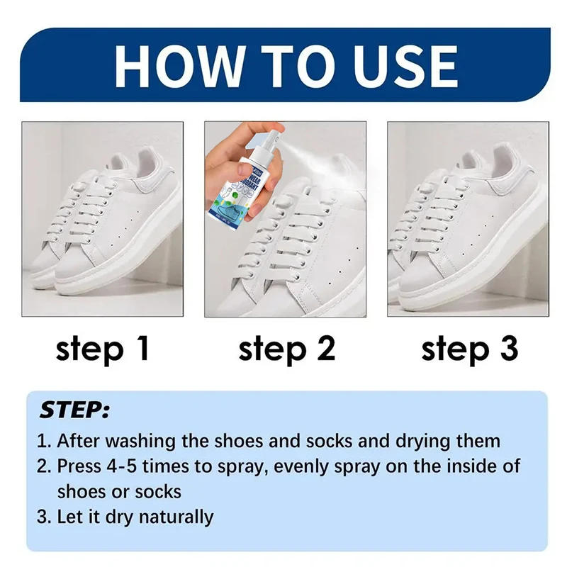 Description Picture 2 of itemShoe Socks Odor Removal Spray Feet Care Footwear Deodorant Antiperspirant Shoes Stink Remover Foot Odor Perfume Freshener