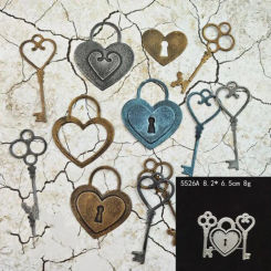 Heart Lock Key Metal Cutting Dies Stencils for Decoration DIY Photo Scrapbooking Embossing Paper Templates Molds Crafts