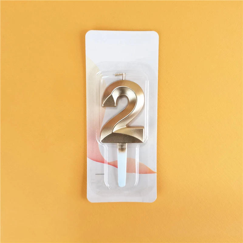 Description Picture 5 of item1PC Digital Candle Number Birthday Paper Cake Candle Gold Color Happy Birthday Candle Cake Decoration Party Supplies