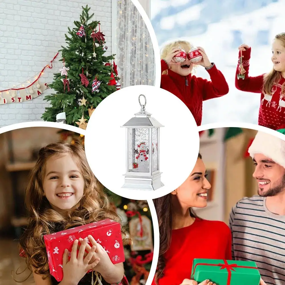 Description Picture 5 of itemChristmas Snow Globe Lantern LED Vintage Snow Crystal Ball Lantern Night Light Christmas Lantern Lights Portable Night Light