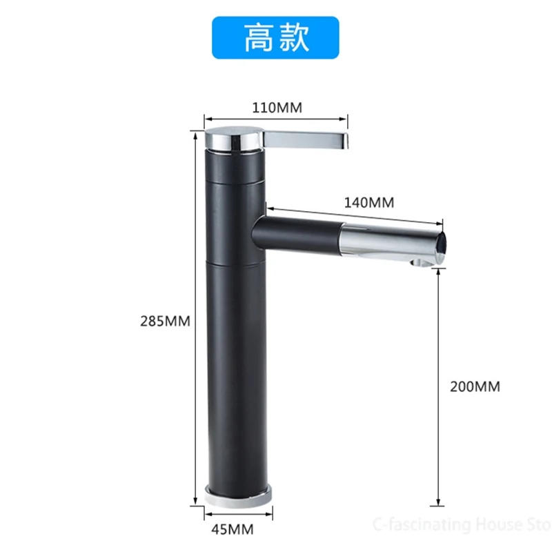 Description Picture 3 of itemModern Pull-out Bathroom Sink Faucet Telescopic Rotating Bathroom Faucet Home Vanity Kitchen Faucet Bathroom Accessories