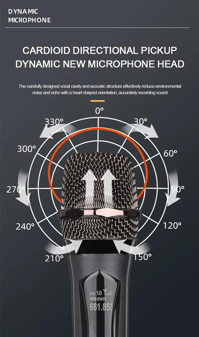 Description Picture 6 of itemWireless Microphone Karaoke Dynamic VHF Handheld Professional Mic For Sing Party Speech Church Club Show Meeting Room Kids Gift