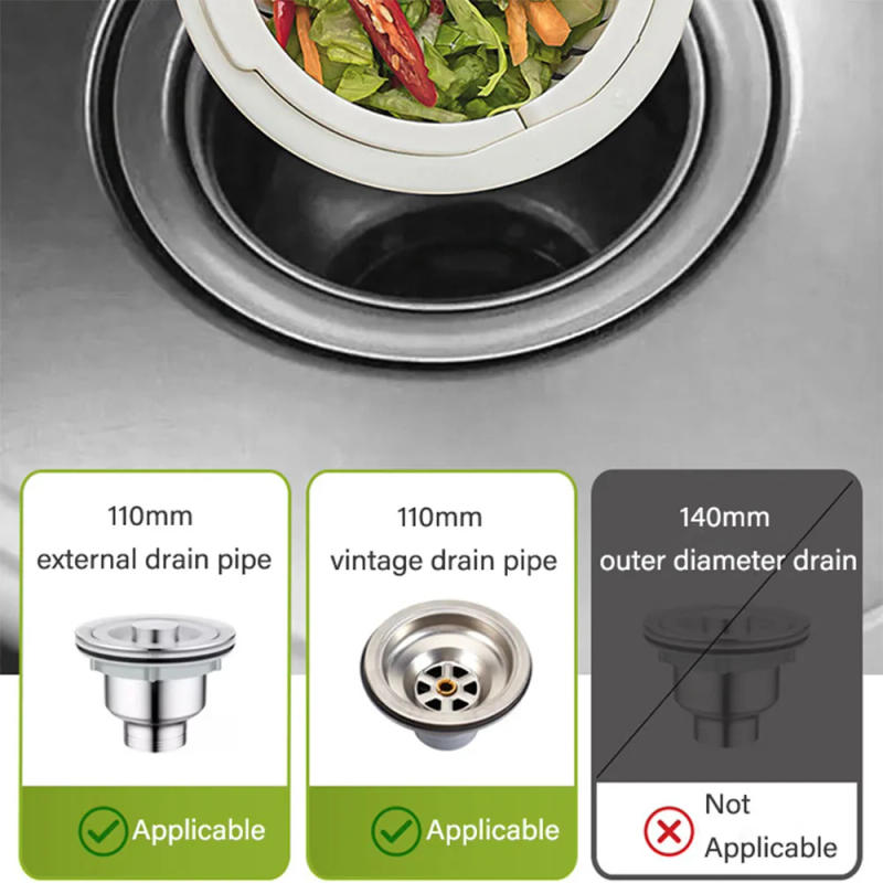 Description Picture 4 of item1/2/3pcs Kitchen Sink Strainer With Handle Drain Basket PP Material Mesh Filter Waste Hole Trap Strainer Easy to clean