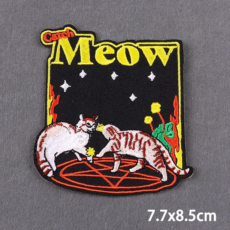 Description Picture 5 of itemDon't Touch Me Embroidered Patch DIY Iron On Patches For Clothing Thermoadhesive Patches On Clothes Cat Psycho Patch Stickers