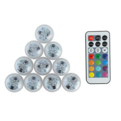 Mini Submersible LED Lights with Remote Multicolor Waterproof Small Tealight Candles for Vase Shower Pool Halloween Decorations
