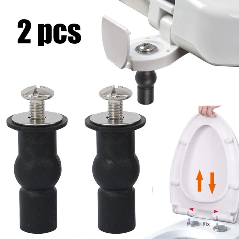 Description Picture 2 of item2pcs Toilet Seat Screws Nut Cover Lid Top Fixing Blind Hole Fitting Kits Bathroom Accessories Replacement Toilet Seat Screws