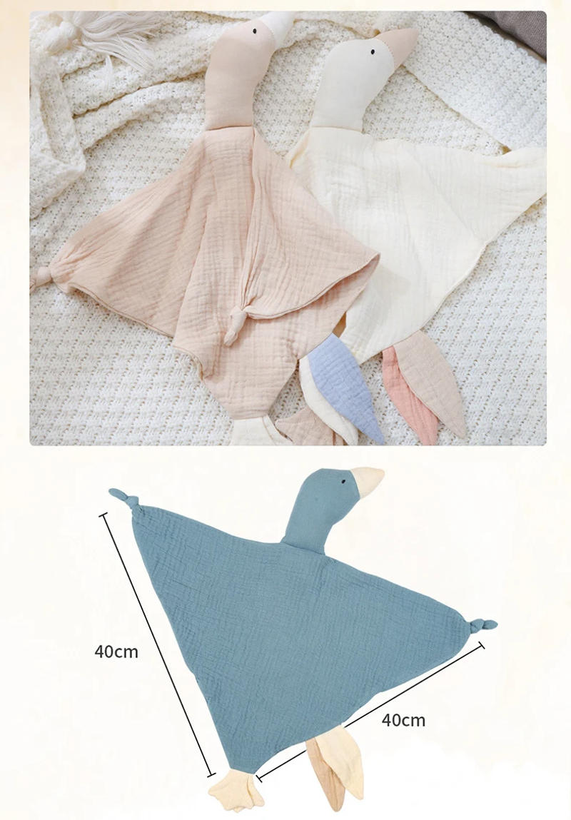Description Picture 3 of itemBaby Soother Appease Towel Bib Soft Animal Goose Doll Teether Infants Comfort Sleeping Nursing Cuddling Blanket Toys