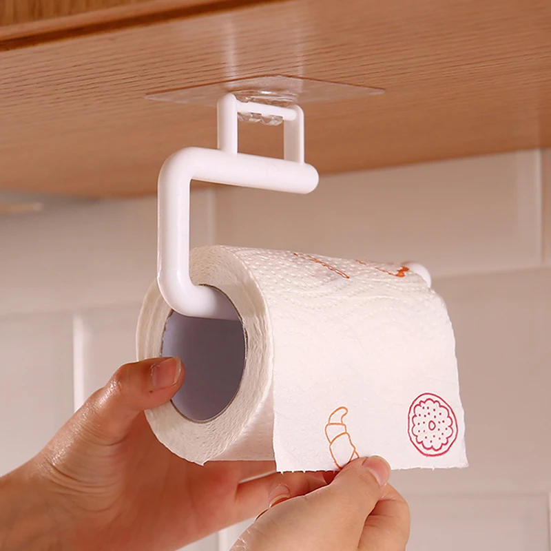 Description Picture 6 of itemMetal Under Cabinet Paper Roll Rack Towel Holder Tissue Hanger Kitchen Home Doo