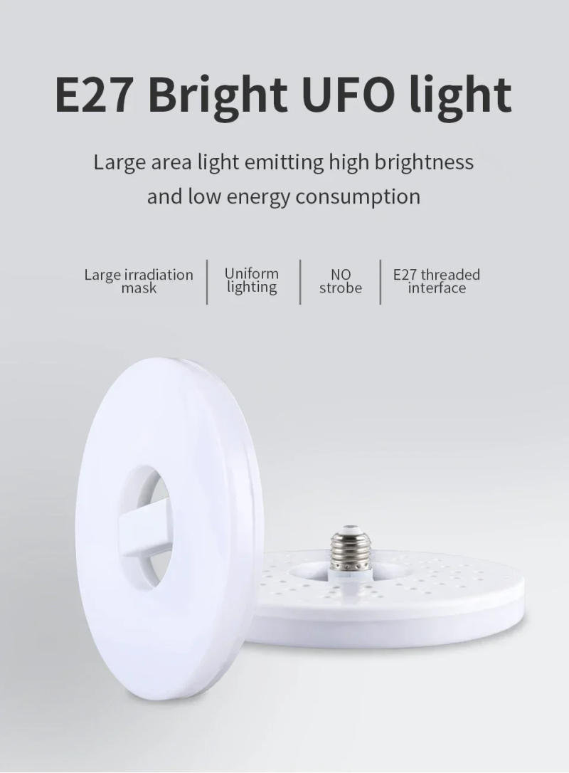 Description Picture 2 of itemE27 LED Bulb 85-265V 28W 40W 60W Super Bright Light Bulb Cold White Indoor Lighting UFO Room Office Garage Warehouse Lamp