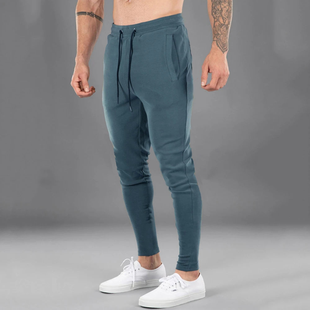 Mens Cotton GYM Pants Slim Running