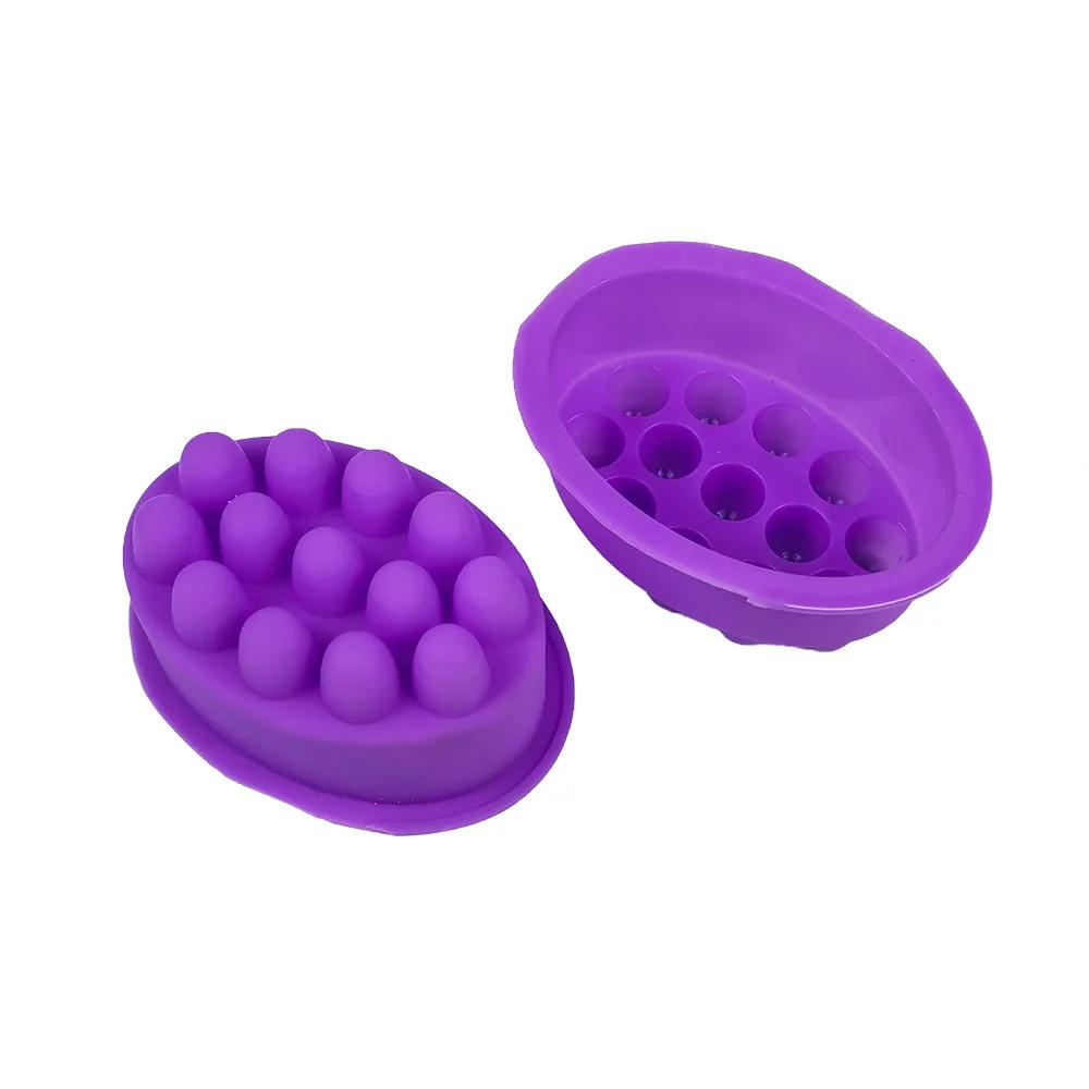 Description Picture 3 of itemNew 3D Handmade Silicone Soap Molds Massage Therapy Bar Molding Tray Oval Shape Mould DIY Resin Craft