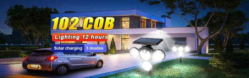 Description Picture 2 of itemOutdoor Solar Light 102COB Super Bright Solar Lamp Solar Garden Light Wall Lantern Pluggable Solarlight 5000mAh Sunlight Chargin