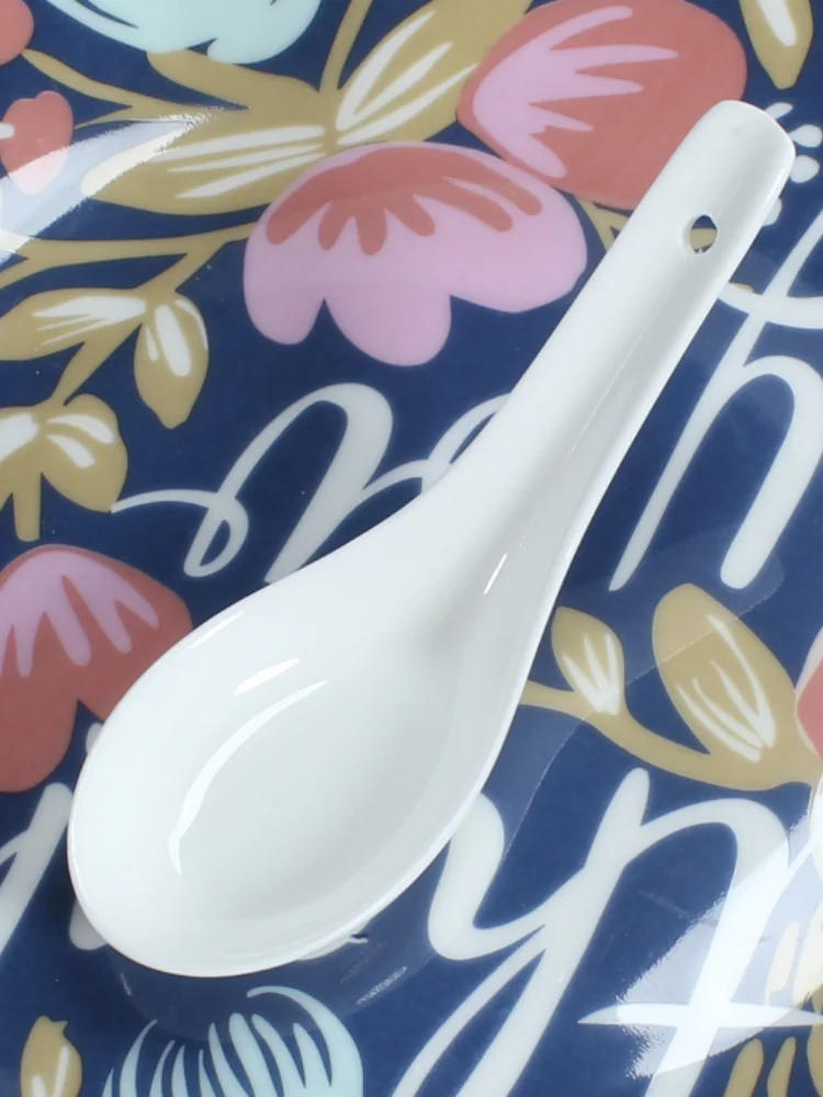 Description Picture 4 of item6pcs Set Plain White Bone Ceramic Spoon  Kis Soup Spoon, Korean Chinese Rice Scoop , Porcelain Dinner Baby China Ice Cream Ladle