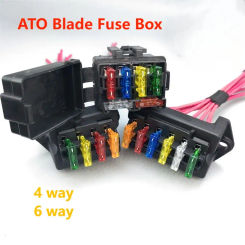 1 Pcs NEW Car 4/6 Way Circuit Standard ATO Blade Fuse Box Block Holder 12V / 24V  Fuse For 15CM Handlebar Motorcycles E-Bike