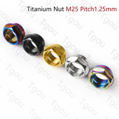 Tgou Front Wheel Spindle Flange Nut M25 Pitch 1.25 Titanium Nuts for DUCATI Motorcycle Screws