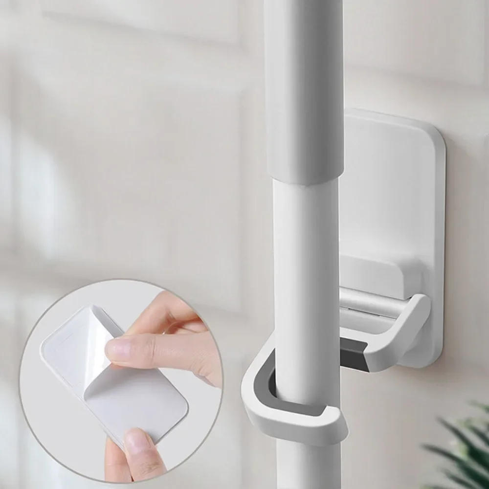 Description Picture 3 of itemSelf-Adhesive Broom Holder - Wall Mount Mop Clip Organizer Rack for Kitchen & Bathroom, Multi-Purpose Storage Hooks