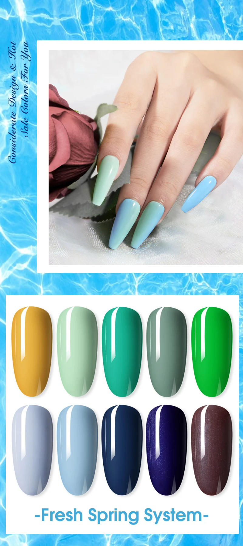 Description Picture 5 of itemROSALIND Gel Nail Polish Purple Green Series Color Semiperment Led UV Varnish Hybrid Matt Top Base Coat Nail Art Manicure