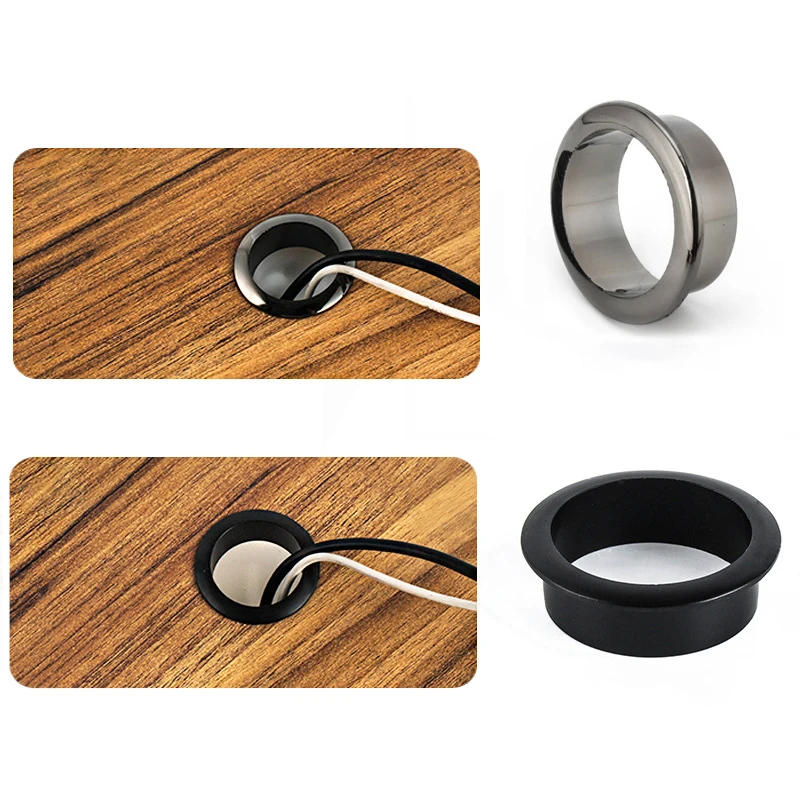 Description Picture 3 of item18-80MM Computer Desk Cable Grommets Wire Hole Cover Cabinet Vent Decorative Ring Cable Furniture Hardware Desk Accessories