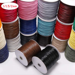 10m/lot Leather Line Waxed Cord Cotton Thread Cord String Strap Necklace Rope Bead For Jewelry Making DIY Bracelet Supplies