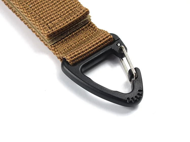 Description Picture 5 of itemOutdoor Camping Hiking Nylon Ribbon Keychain Molle Tactical Knapsack Triangle Backpack Waist Bag Fastener Hook Buckle Climb Tool